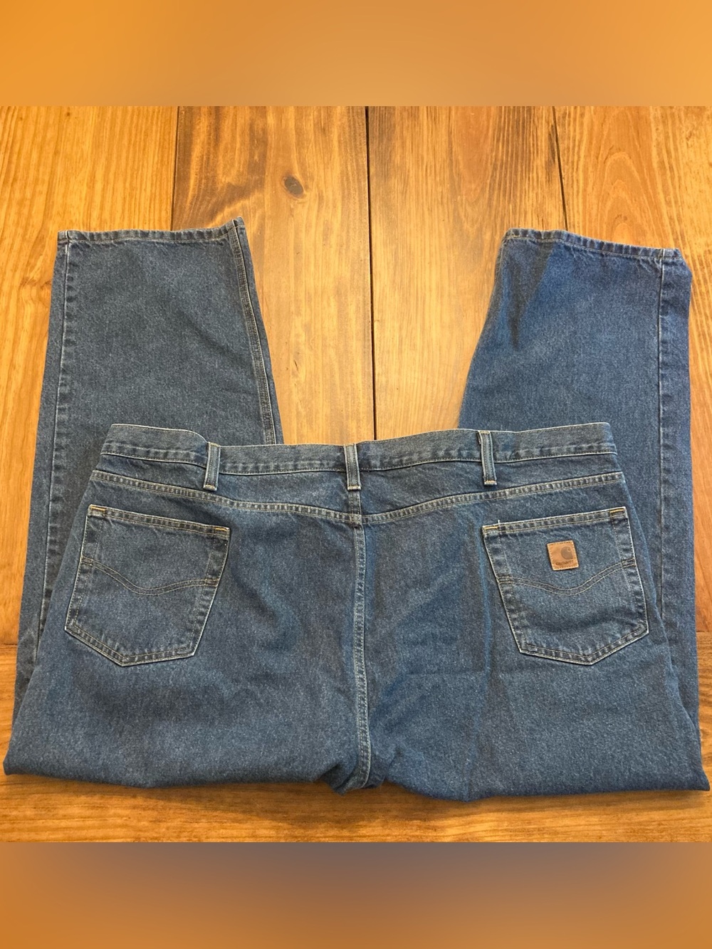 Carhartt B480 DPS Mens 50x30 Traditional Straight Leg Blue Denim Jeans EUC